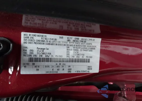2017 Ford Focus Titanium from USA, damaged, VIN 1FADP3J25HL218868